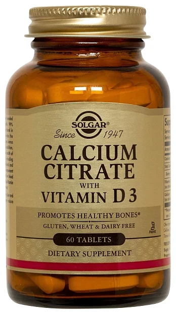Solgar, Кальций цитрат и витамин D3